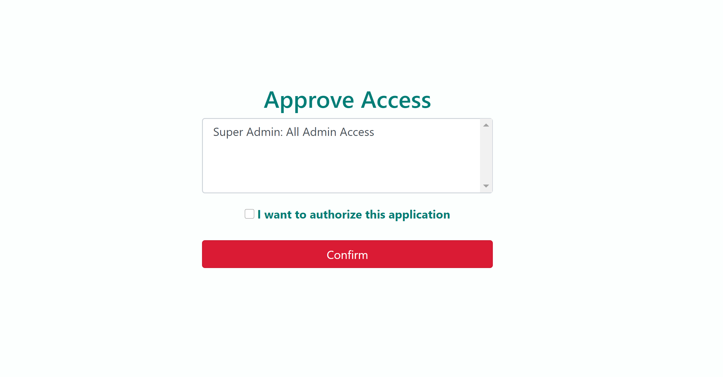 authorize screen